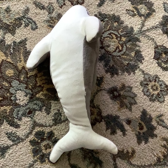 Dolphin stuffed animal says HOPE  with pink stitching . In good shape - Picture 2 of 5